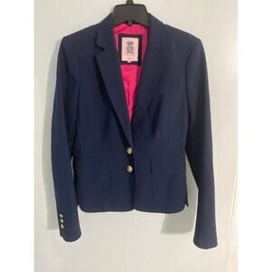 Juicy Couture blazer jacket women’s size M navy blue wool blend preppy old money